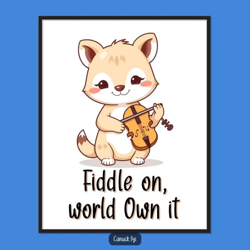 Funny Free Printable Wall Art: Determind Fiddle Animal, Whimsical Downloadable Home Decor!