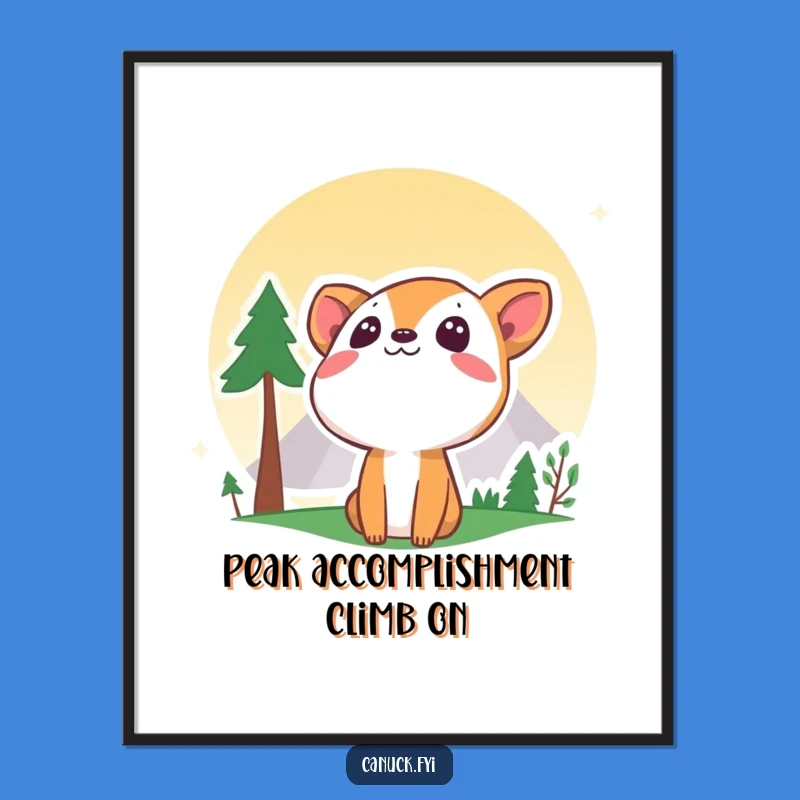 Free Printable Curious Mountain Wall Art: Funny Animal Art Downloadable Decor