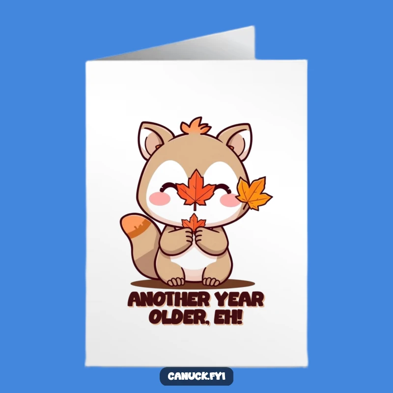 Festive Free Printable Birthday Card: Maple Leaf Animal - Downloadable & Print at Home Joy!
