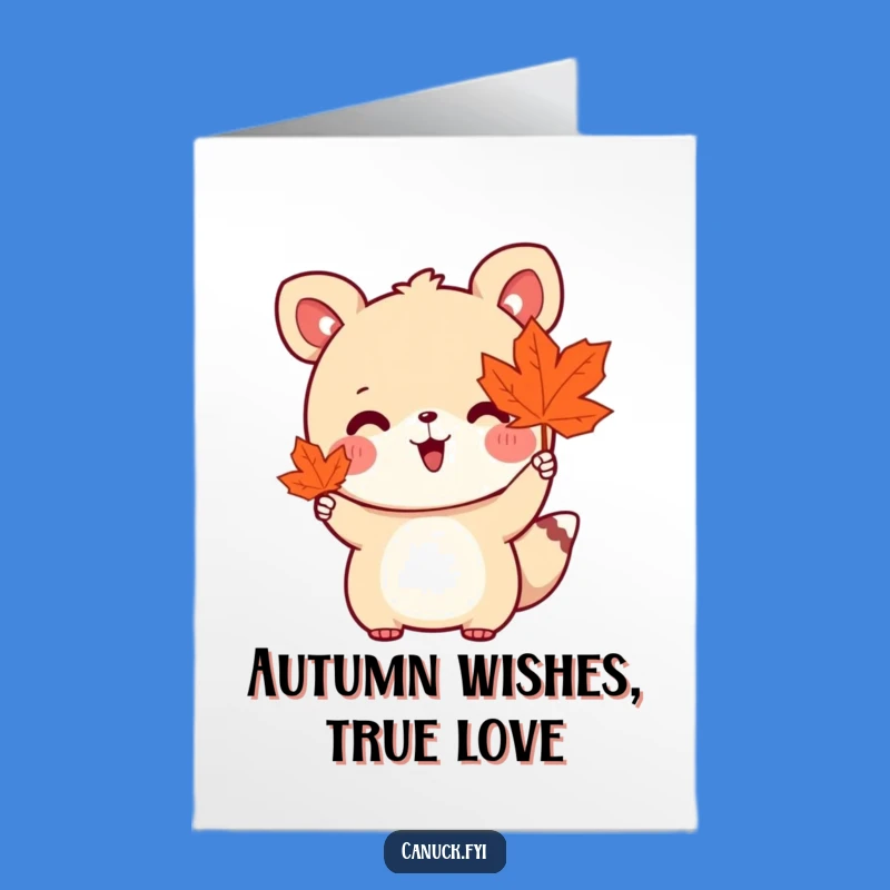 Free Printable Birthday Card: Cute Animal's Autumn Greeting Funny Gift