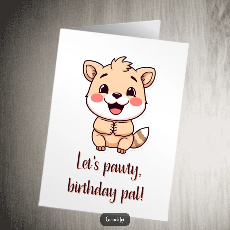 Funny Free Printable Birthday Card featuring a smiling animal character offering a warm, welcoming handshake, perfect for any celebration.