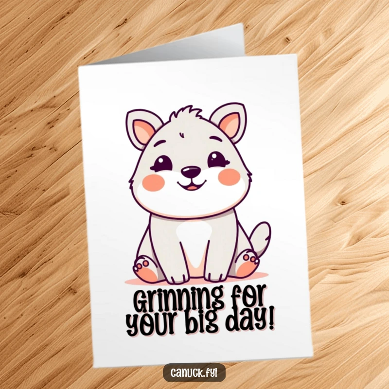 Funny Free Printable Birthday Card: A cute animal shows a big, friendly, welcoming grin, ideal for a downloadable gift.