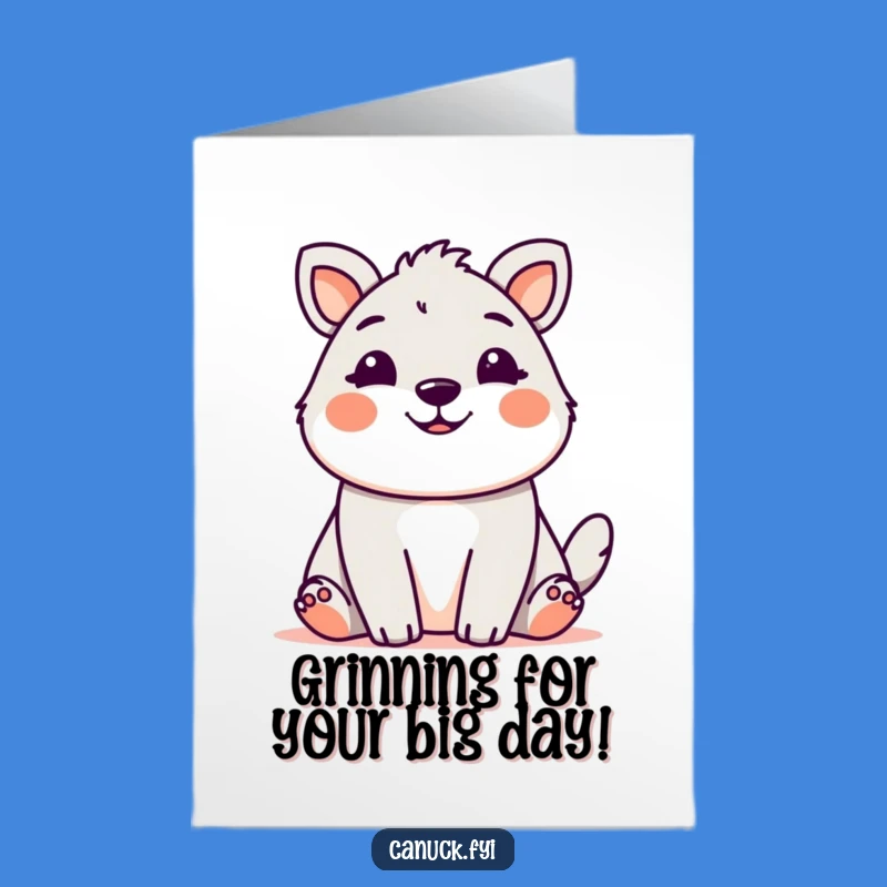 Free Printable Birthday Card: Grinning Animal Pal, Warm Downloadable Gift Greeting