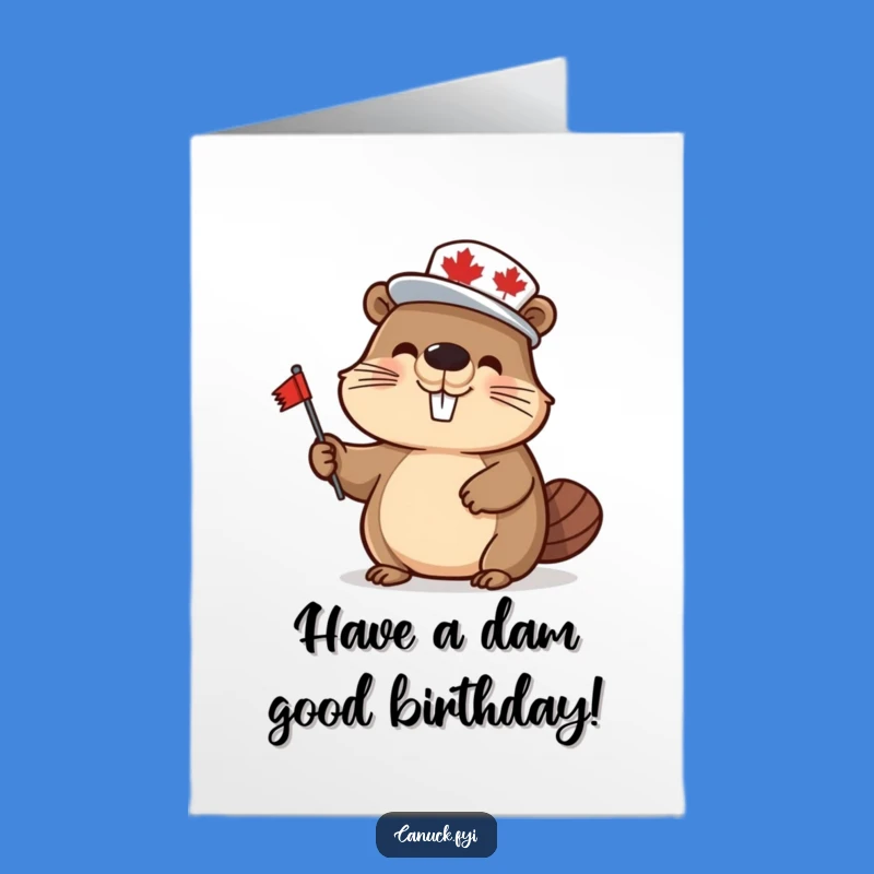 Free Printable Birthday Card: Happy Beaver Birthday Wishes, Downloadable Gift