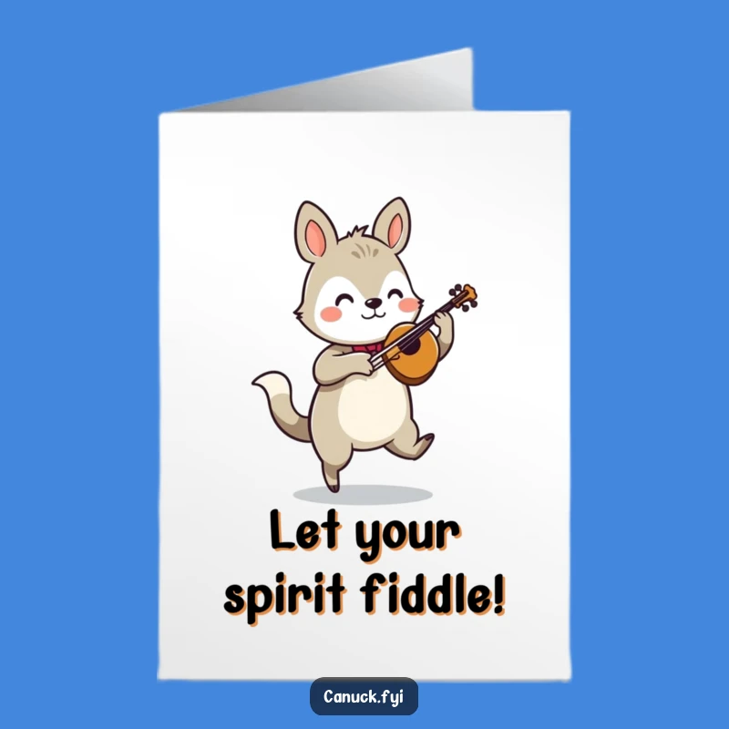 Free Printable Fiddle Jig Card: Funny Animal Birthday Downloadable Gift