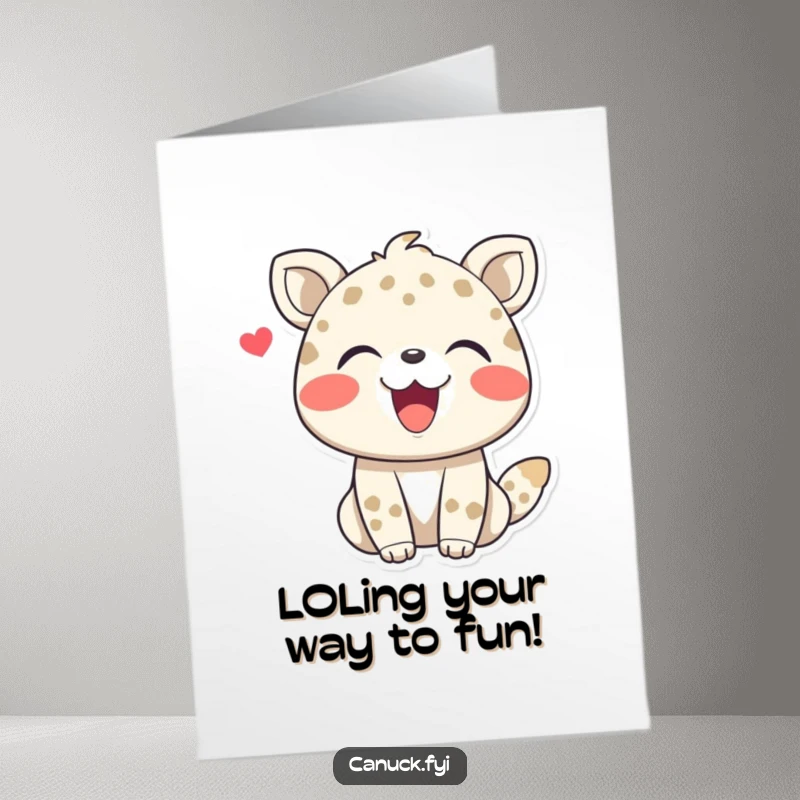 Funny Free Printable Birthday Card: Joyful animal sharing a hearty, friendly laugh, radiating pure happiness and infectious good cheer.