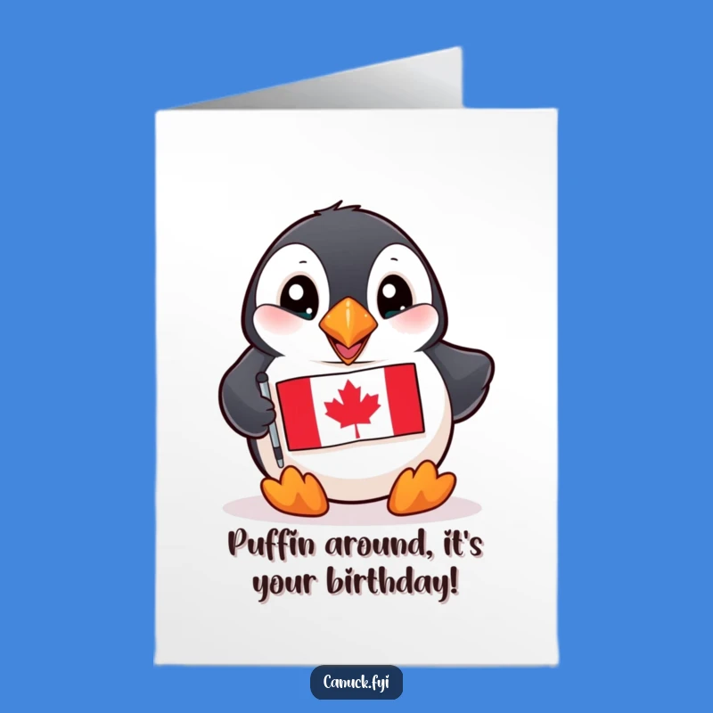 Free Printable Puffin Birthday Card: Hilarious Canadian Bird Design for a Laugh!