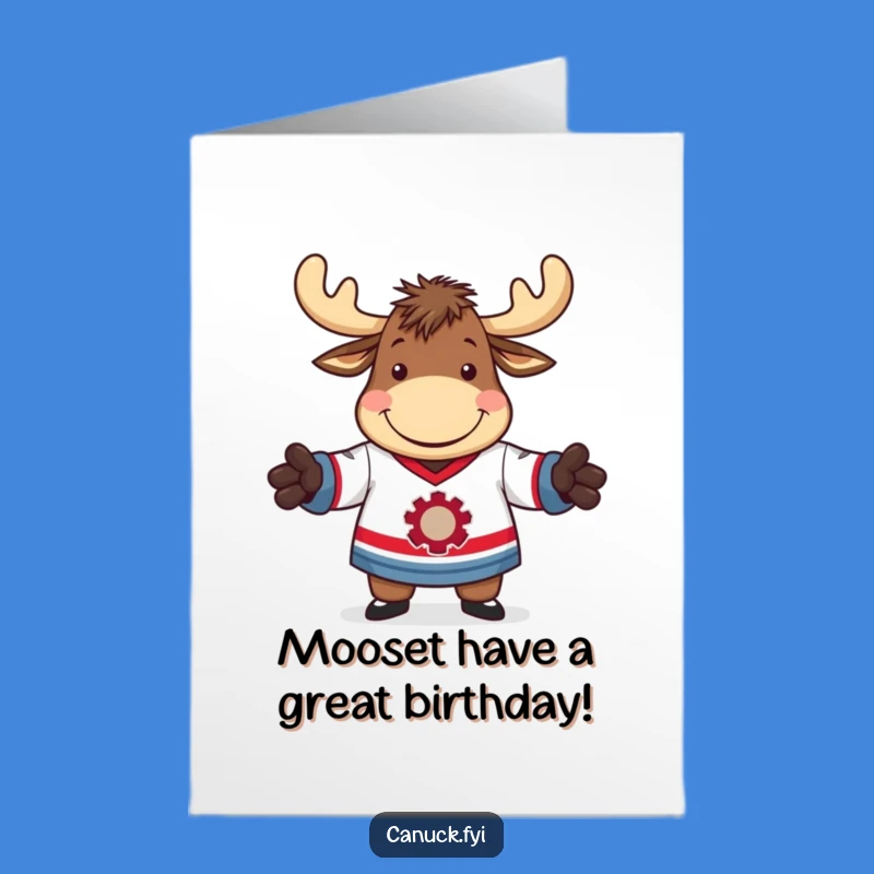 Free Printable Funny Moose Hockey Card - DIY Birthday Downloadable Gift