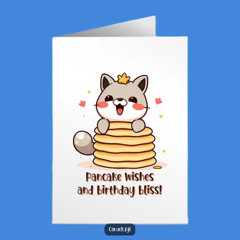 Free Printable Birthday Card: Pancake Balancing Act for Fun