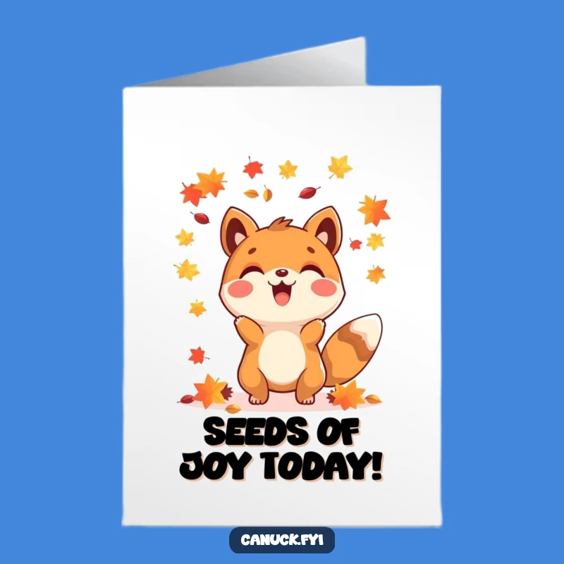 Free Printable Maple Seed Card: Funny Animal Birthday Downloadable Gift