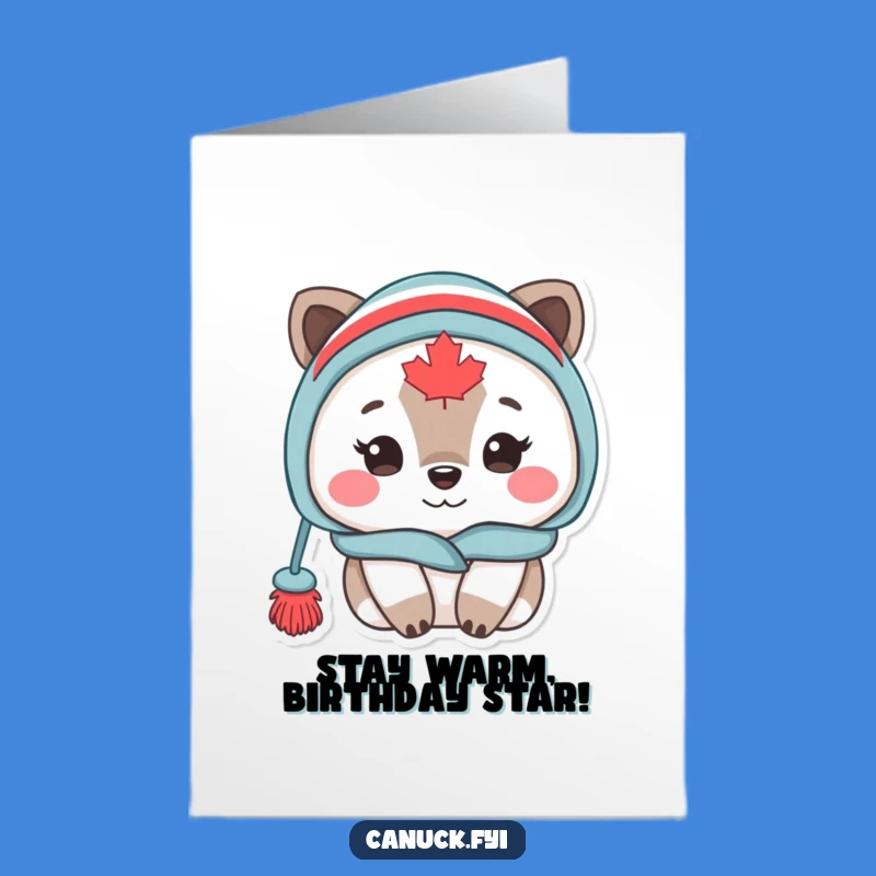 Free Printable Cozy Birthday Card: Canadian Animal Snuggles!