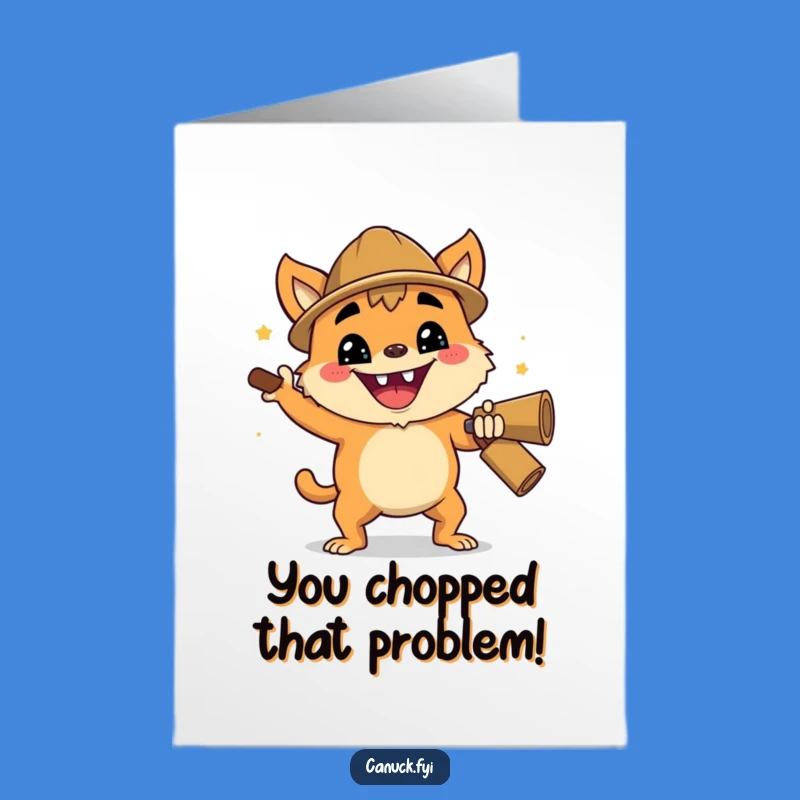 Exciting Free Printable Congrats Card: Lumberjack Chop Creature - Print at Home Celebration!