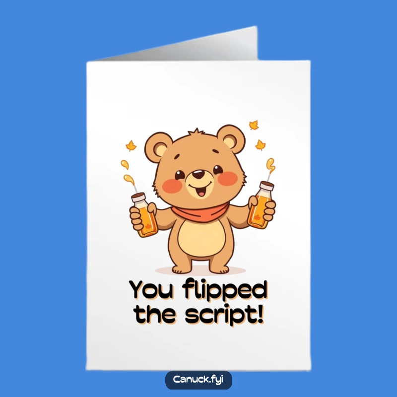Free Printable Congrats Card: Bear's Syrup Success - Downloadable Sweet Victory