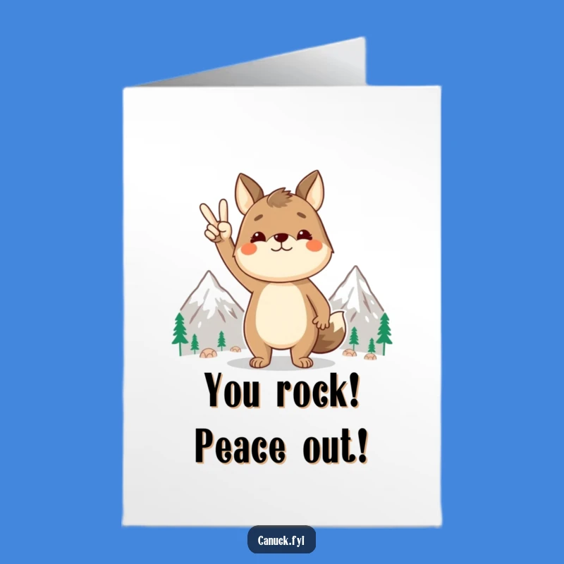Free Printable Congrats Card: Peace Sign Animal - Celebrate Harmony with a Funny Downloadable Gift!