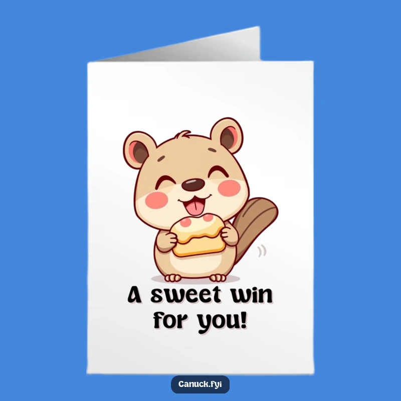 Free Printable Congratulations Card: Animal & Beaver Tail Pastry, Funny Downloadable Gift