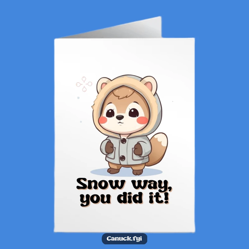 Free Printable Animal Winter Congrats Card - Humorous Downloadable Gift