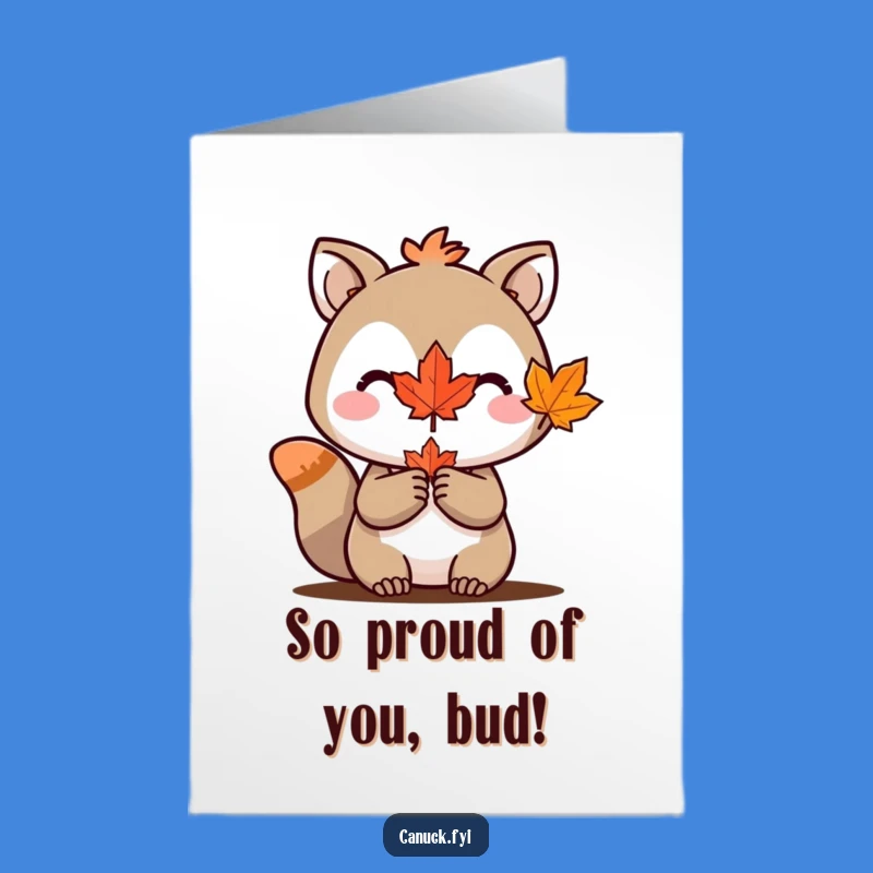 Joyful Free Printable Congrats Card: Maple Leaf Animal - Print at Home Celebration!