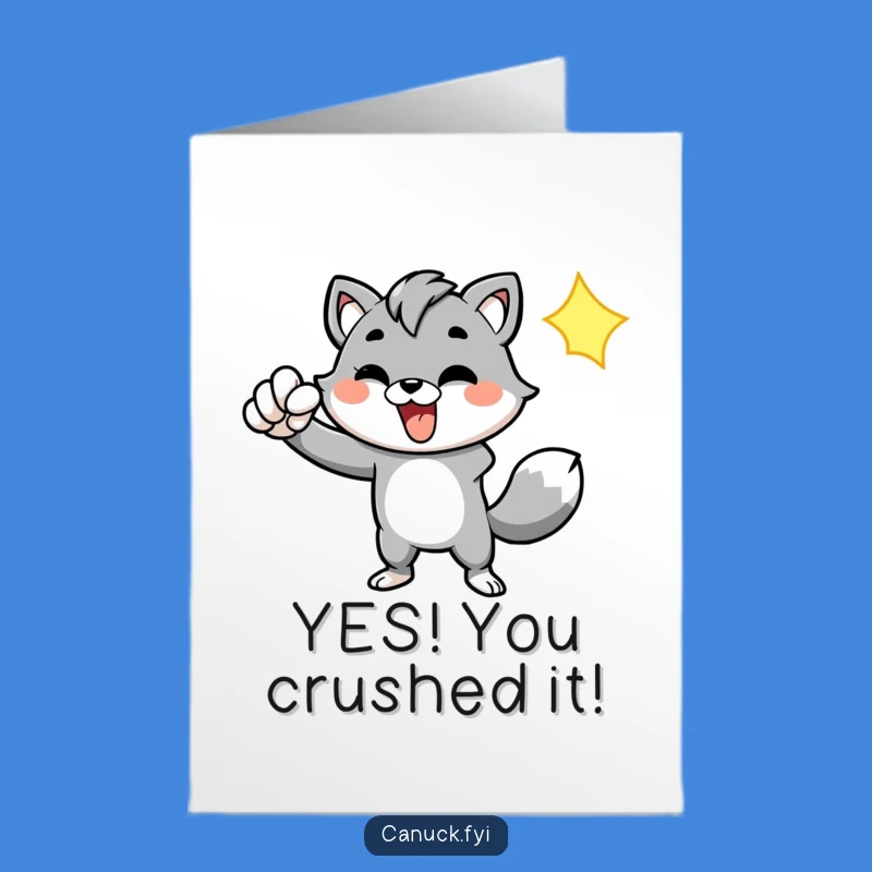 Free Printable Energetic Animal Congrats Card - Funny Victorious Downloadable Gift