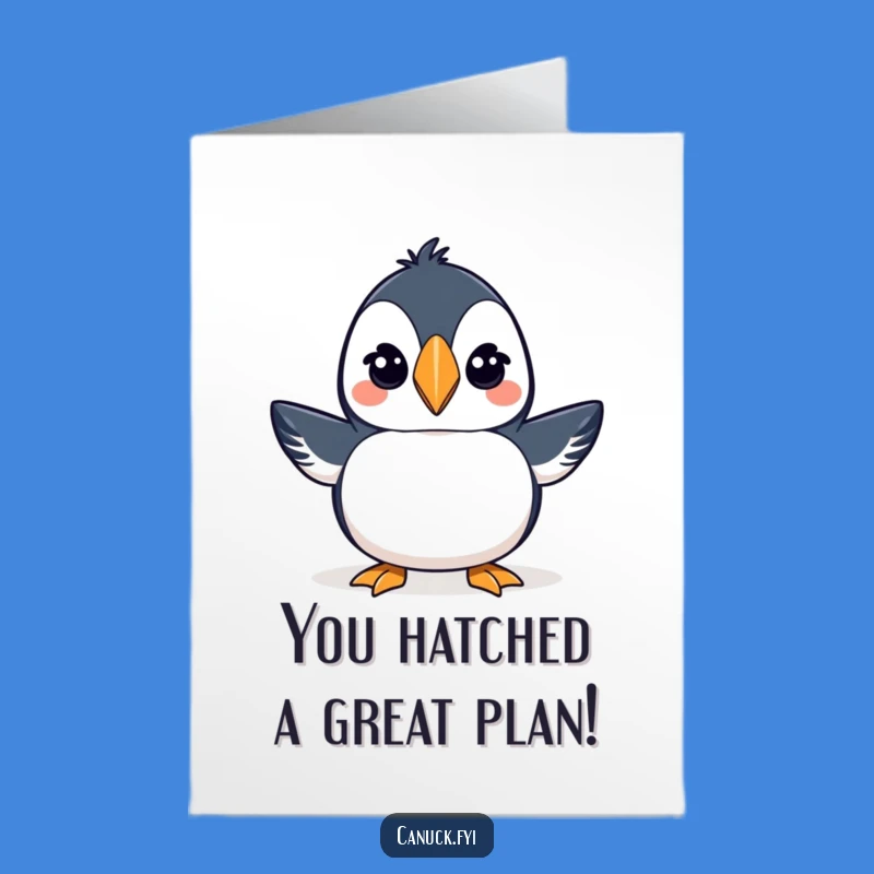 Free Printable Winking Puffin Card - Congrats Downloadable Gift