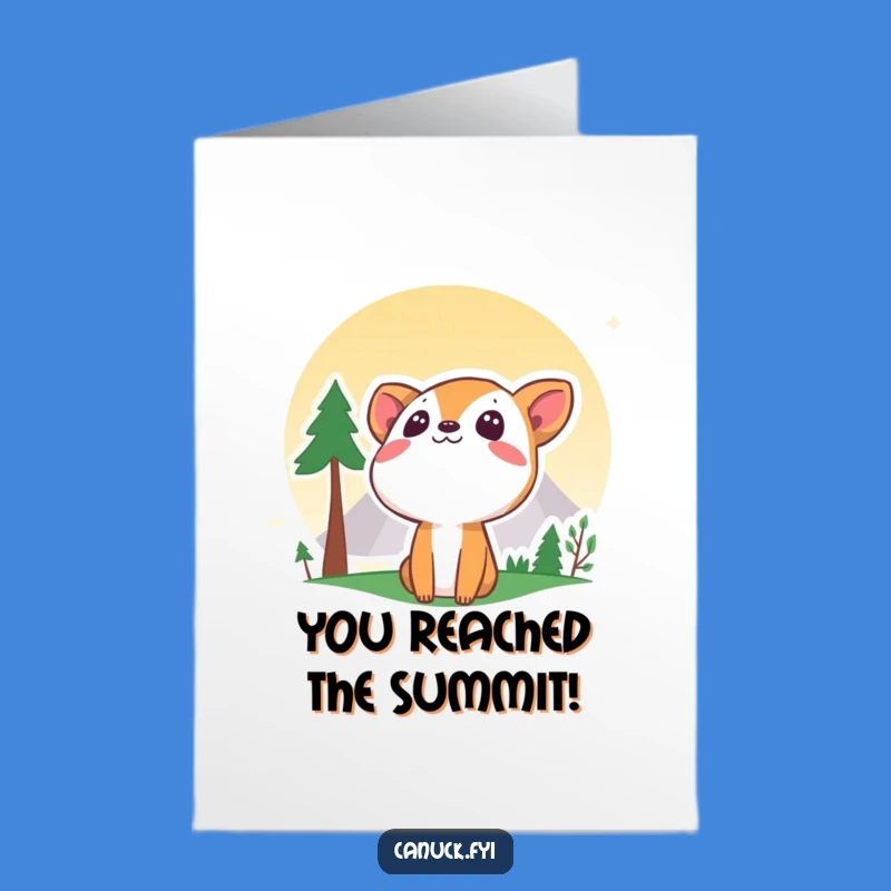 Free Printable Curious Mountain Card: Funny Animal Congratulations Downloadable Gift