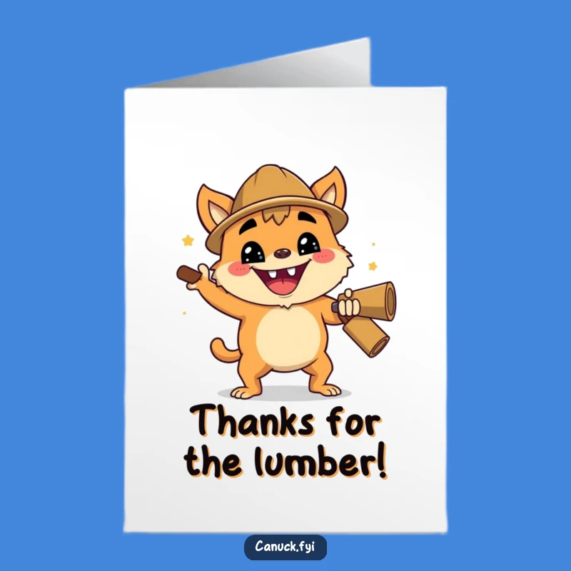 Appreciative Free Printable Thank You Card: Lumberjack Chop Creature - Print at Home Gratitude!