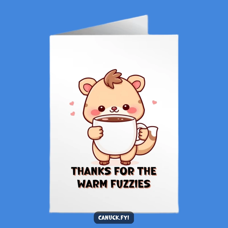 Free Printable Animal Thank You Card - Cozy Hot Chocolate Downloadable Gift