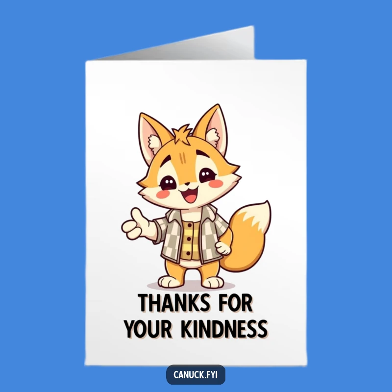 Free Printable Friendly Lynx Card - Thank You Downloadable Gift