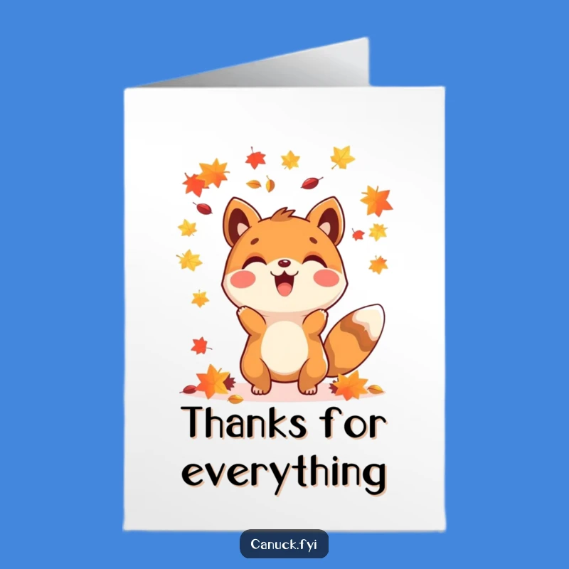 Free Printable Maple Seed Card: Funny Animal Thank You Downloadable Gift