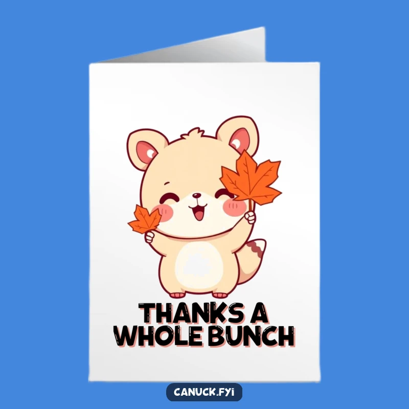 Free Printable Thank You Card: Animal's Leafy Thanks Funny Gift