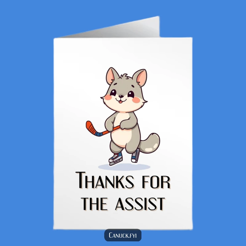 Free Printable Thank You Card: Hockey Animal Thanks - Appreciate the Play Gift