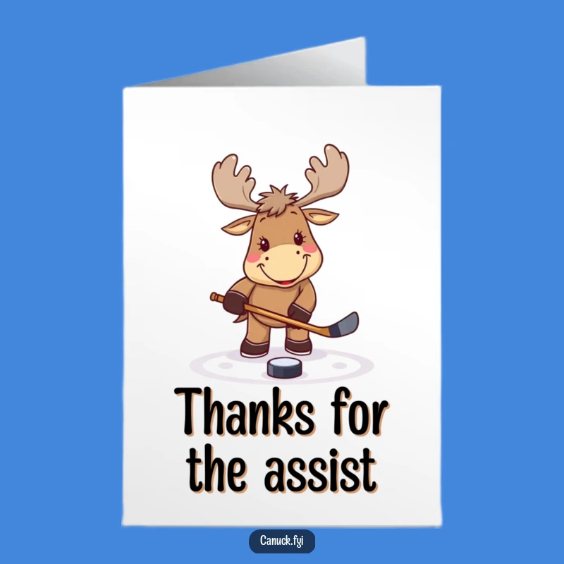 Free Printable Thank You Card: Hockey Moose - Score Thanks with a Funny Downloadable Gift!