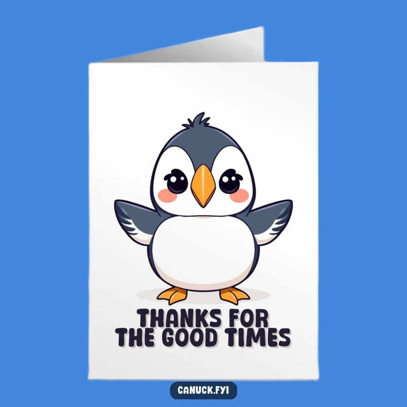 Free Printable Winking Puffin Card - Thank You Downloadable Gift