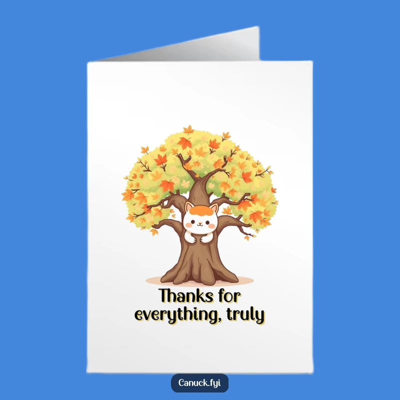 Grateful Free Printable Thank You Card: Maple Tree Animal - Print at Home Appreciation!