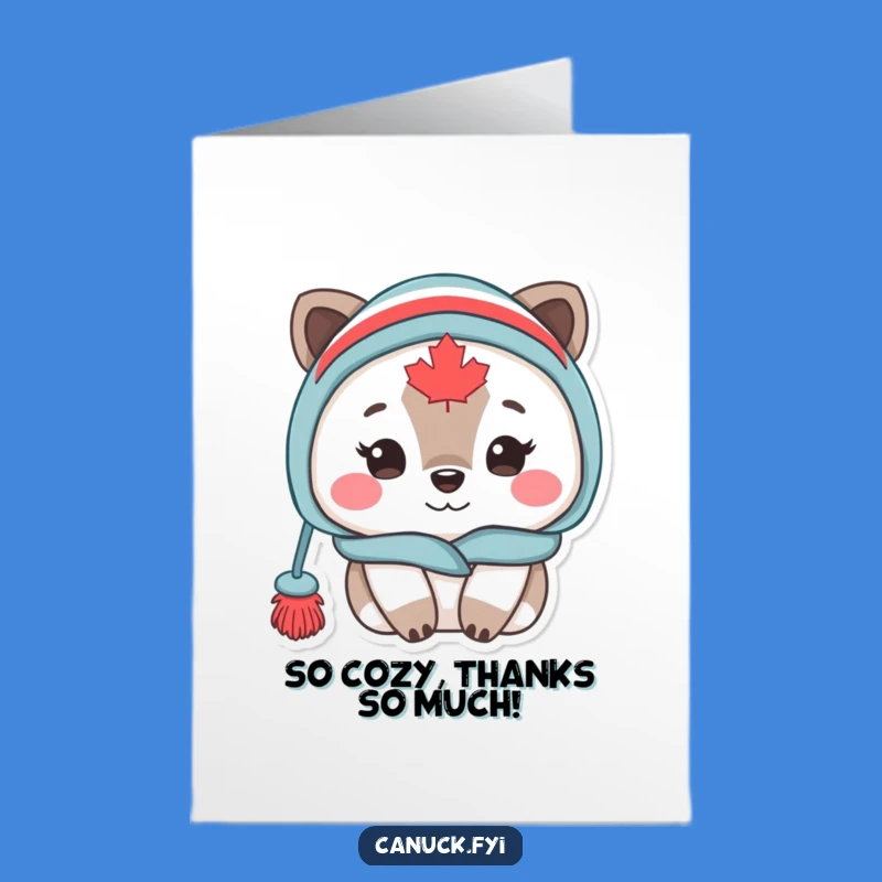 Free Printable Thank You Card: Cozy Canadian Animal Gratitude!