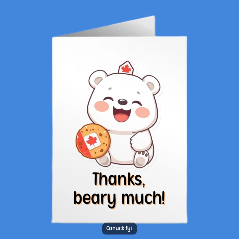 Free Printable Funny Polar Bear Thank You Card - Sweet Treat Downloadable