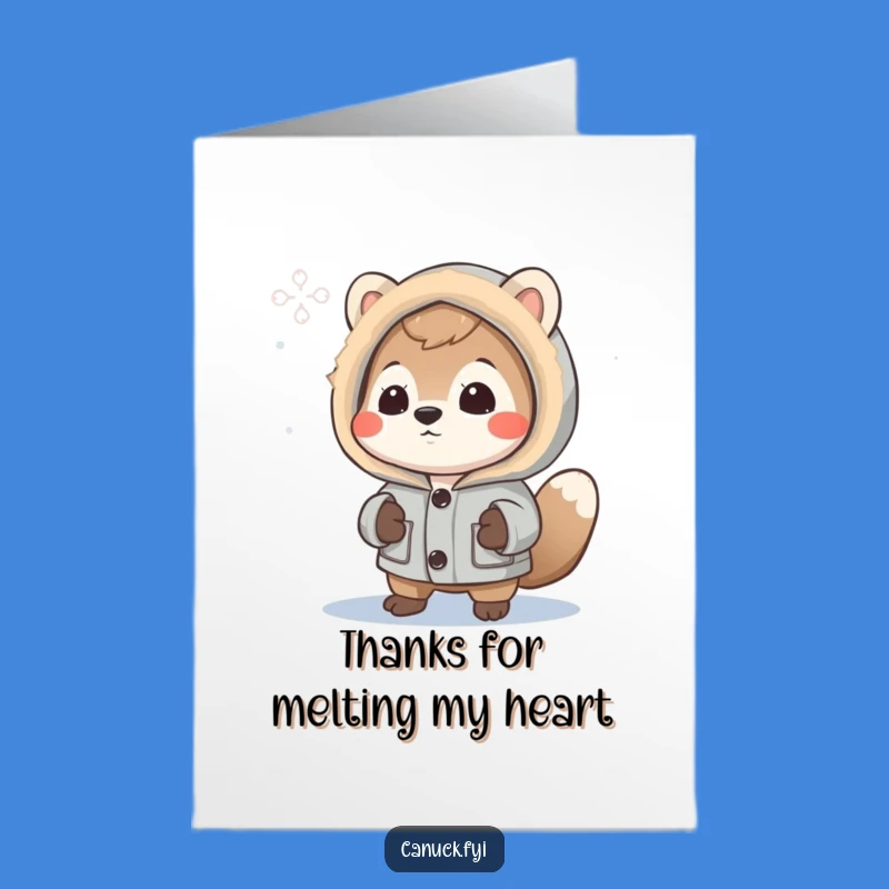 Free Printable Animal Thank You Card - Curious Winter Downloadable Gift