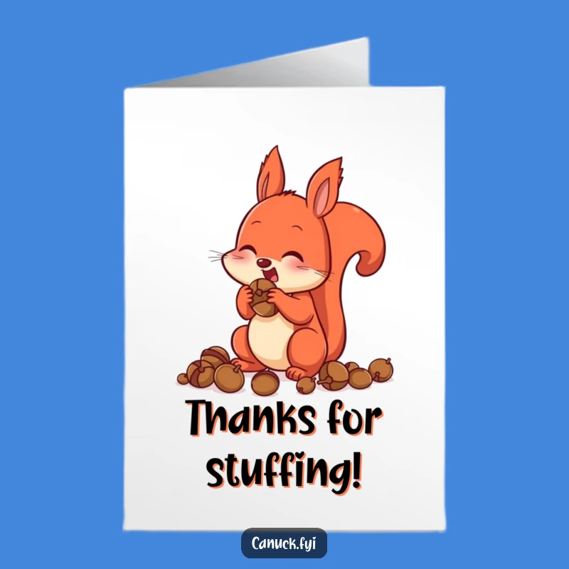 Free Printable Thank You Card: Squirrel's Acorn Gratitude - Heartfelt Downloadable Gift