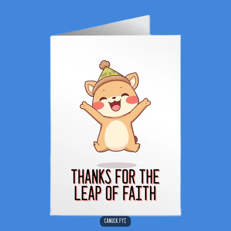 Free Printable Thank You Card: Funny Animal Toque Leap - Appreciate Them Today!