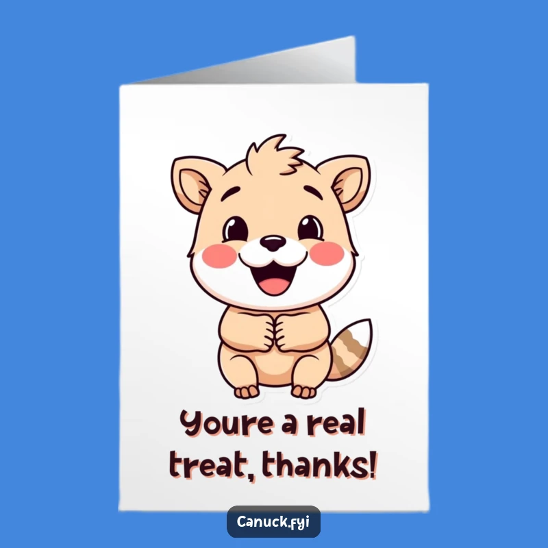 Free Printable Thank You Card: Funny Animal Handshake, Downloadable, Print at Home