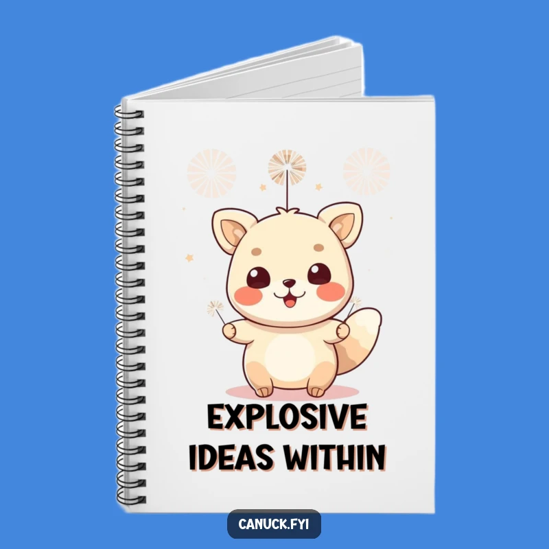 Funny Cheerful Animal Fireworks Notebook - Celebration Journal