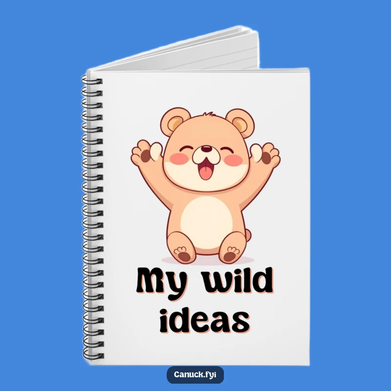 Funny Bear Cheer Notebook - Happy Paws Up, Jot Down Cheers Gift