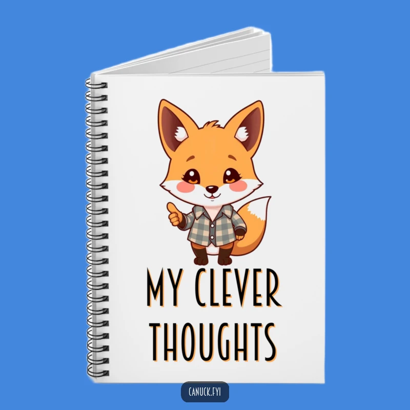 Funny Fox Notebook - Playful Plaid Pal, Journal Your Thoughts Gift
