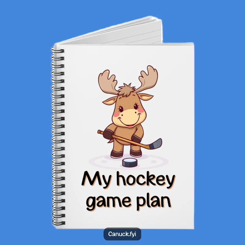 Funny Hockey Moose Notebook: Puck Tap Journal Gift