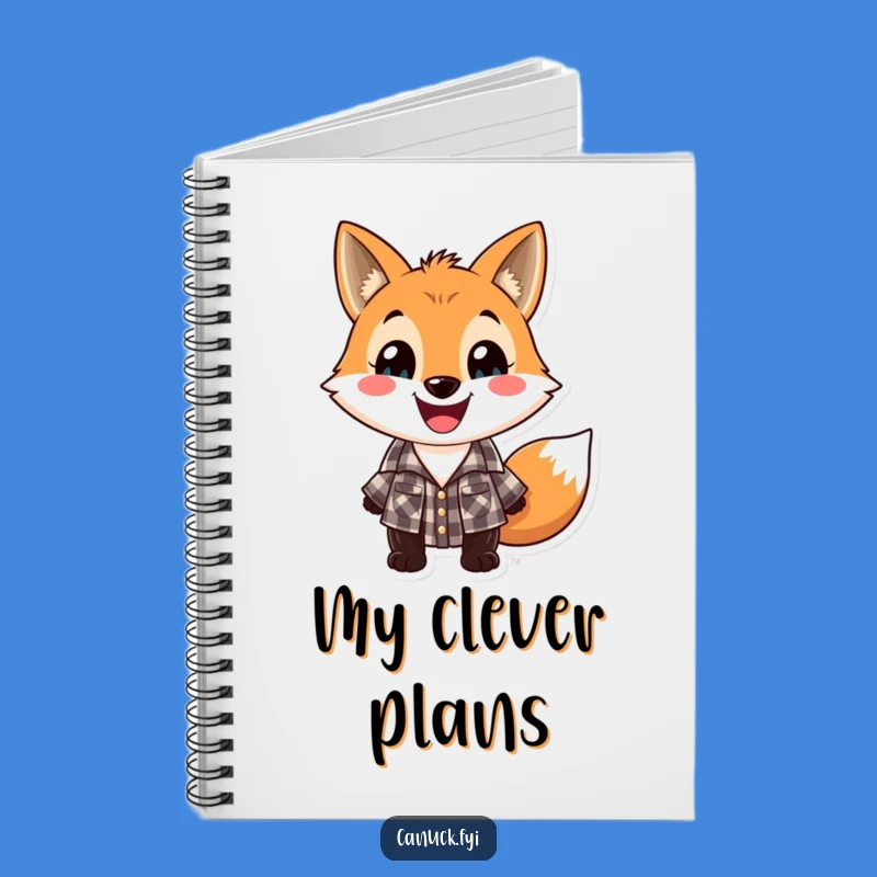 Funny Lumberjack Fox Notebook: Woodland Flannel Journal Gift