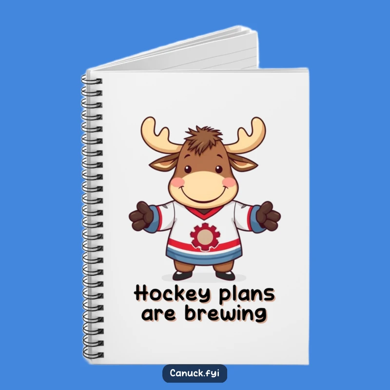 Funny Moose Notebook - Hilarious Hockey Jersey Journal for Ideas
