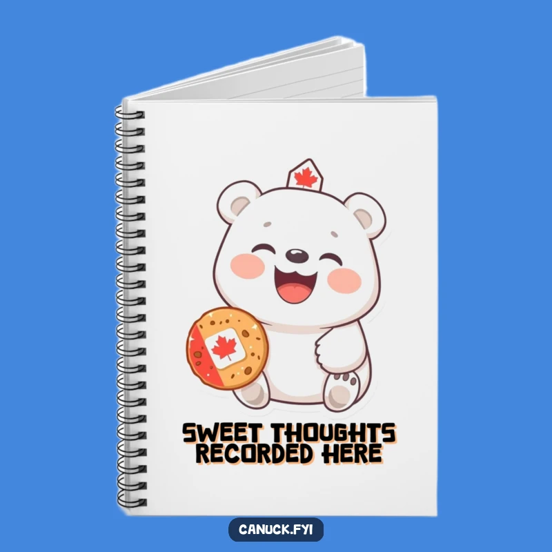 Funny Polar Bear Notebook: Jot Down Kindness, Canadian Cookie Journal, Humorous Stationery Gift