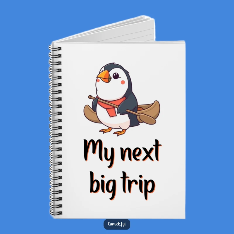 Funny Puffin Canoe Notebook - Determined Journaling Gift
