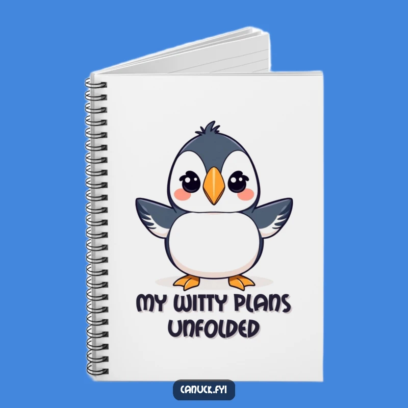 Funny Puffin Toque Notebook - Winking Bird Journal for Quirky Notes