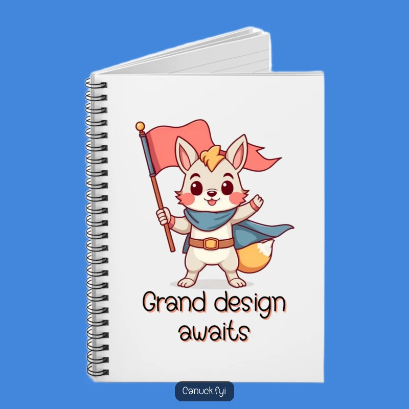 Funny Hero Animal Notebook - Proud Flag Pose, Jot Down Goals Gift