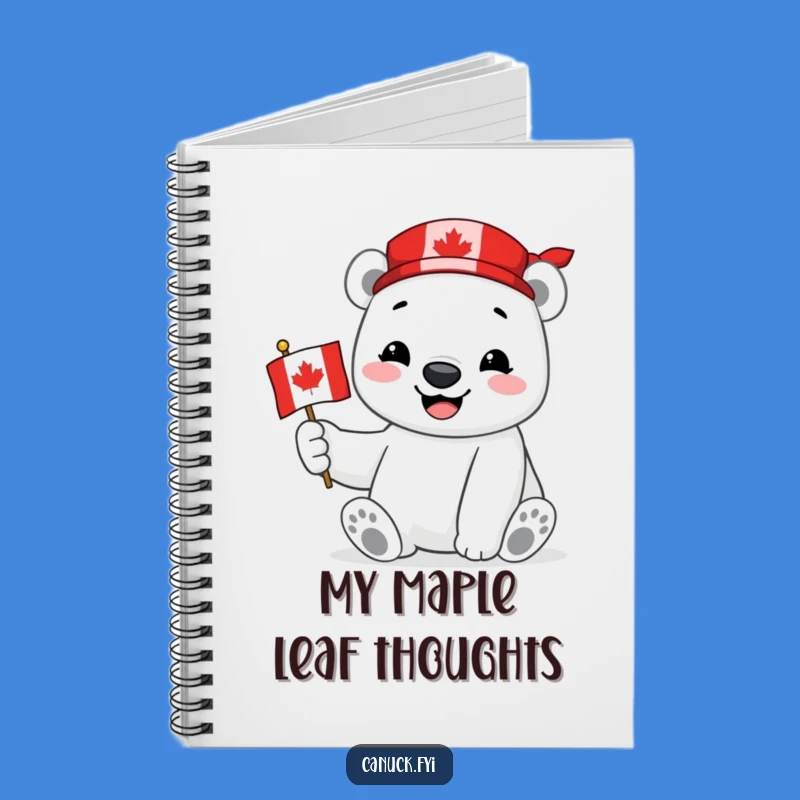 Funny Polar Bear Notebook: Canadian Flag Journal - Patriotic Gift